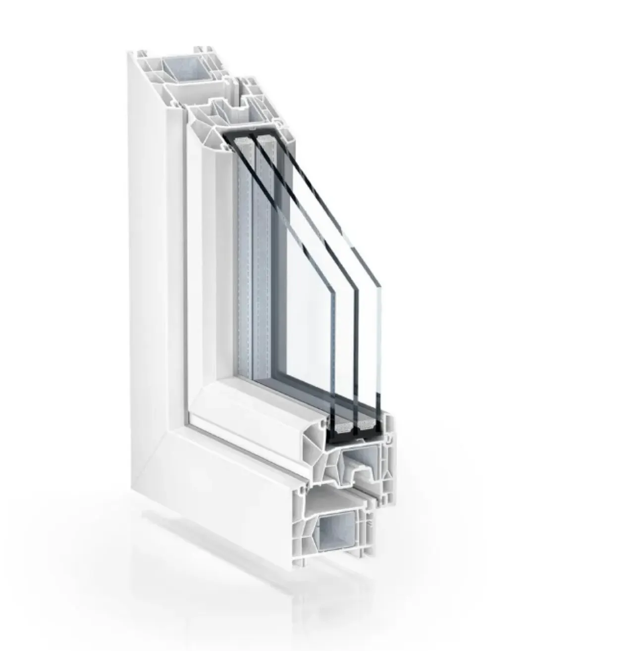 Dettaglio di anta in PVC con ferramenta a scomparsa
